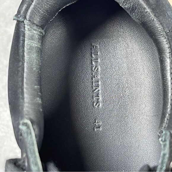 ALL SAINTS Stow Low Top Sneaker - Black Leather Mens Size  8 US/ 41 EUR - Picture 8 of 8